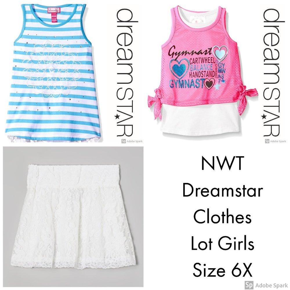 Dreamstar Girls Size 6X Tank‎ Tops Lace Skirt Outfit Clothes Lot NWT